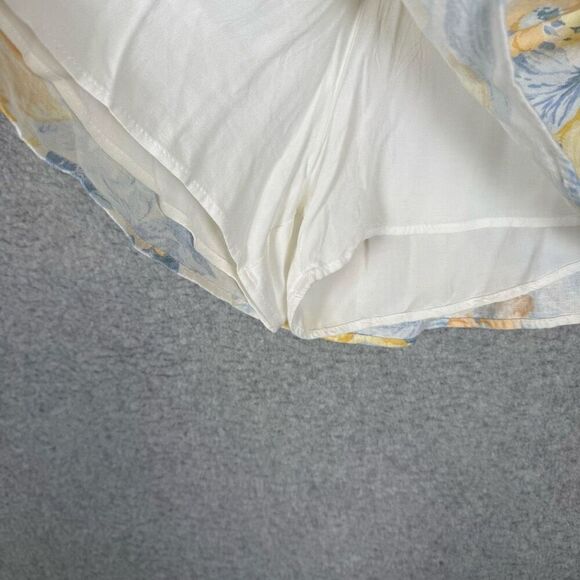 New Abercrombie & Fitch Women's Large Blue Yellow Romper Floral Fit to Flatter - Picture 2 of 11